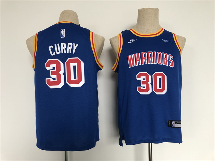 Personalized Youth Golden State Warriors #30 Stephen Curry Blue Stitched Basketball Jersey