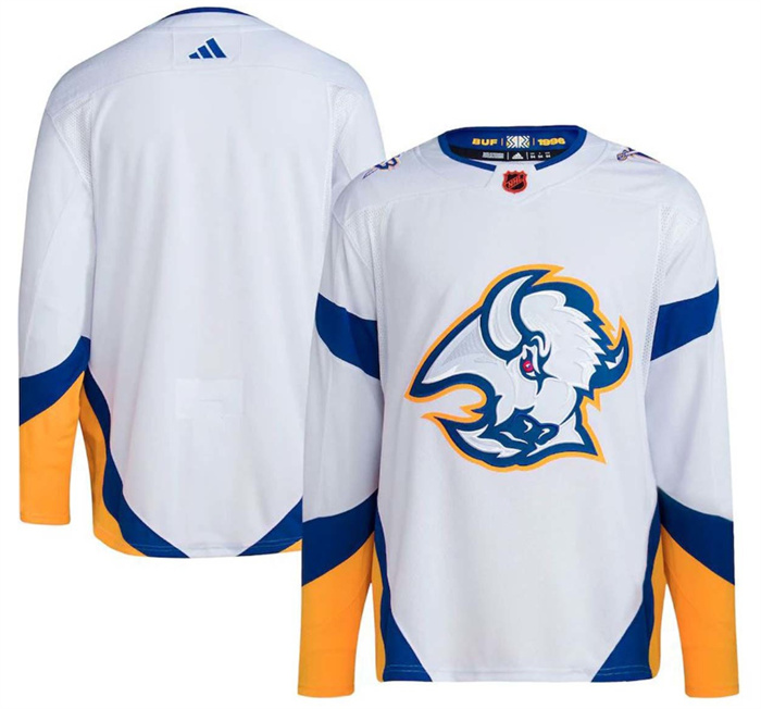 Personalized Men’s Buffalo Sabres Blank White 2022 23 Reverse Retro Stitched Jersey