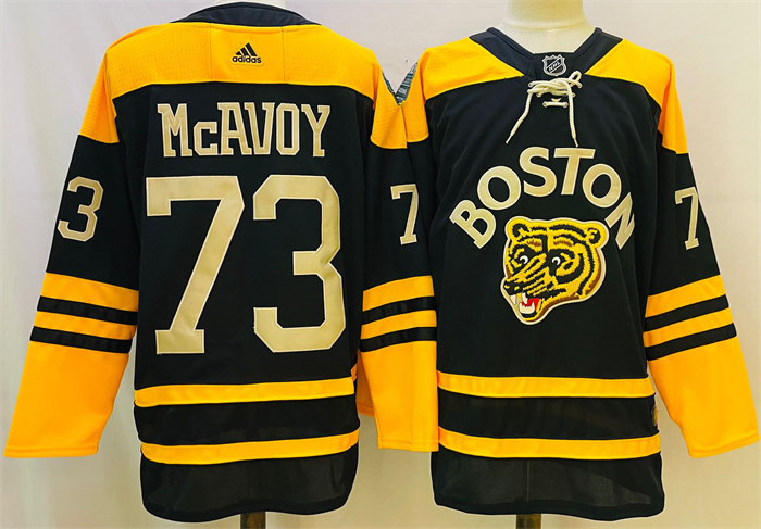 Personalized Men’s Boston Bruins #73 Charlie McAvoy Black Classic Primegreen Stitched Jersey