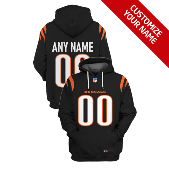 Personalized Men’s Cincinnati Bengals Active Player 2021 Black Pullover Hoodie