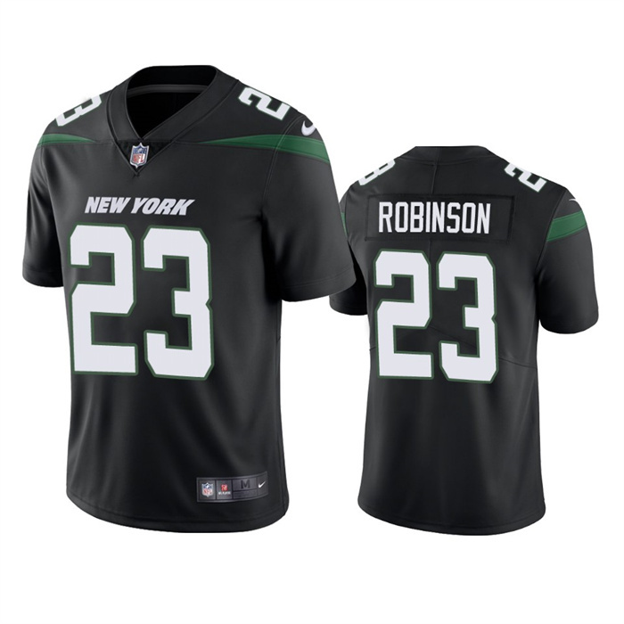Personalized Men’s New York Jets #23 James Robinson Black Untouchable Limited Stitched Jersey