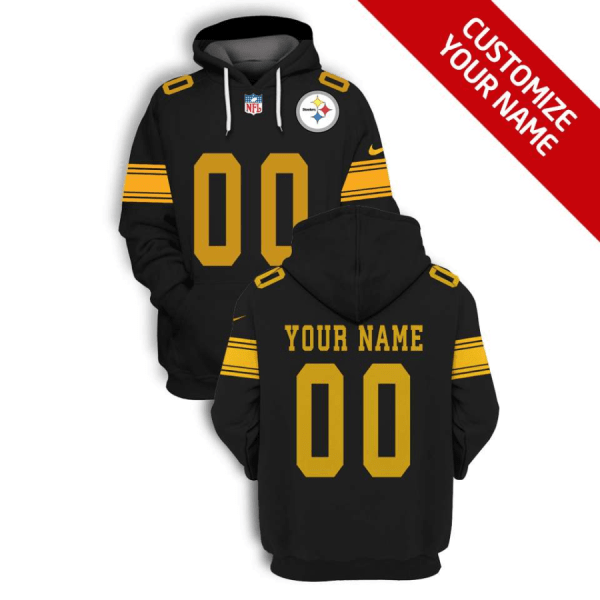 Personalized Men’s Pittsburgh Steelers Active Player 2021 Black Pullover Hoodie