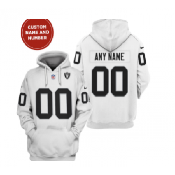 Personalized Men’s Las Vegas Raiders Active Player 2021 White Pullover Hoodie