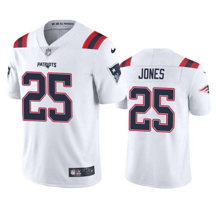 Personalized Men’s New England Patriots #25 Marcus Jones White Untouchable Limited Stitched Jersey