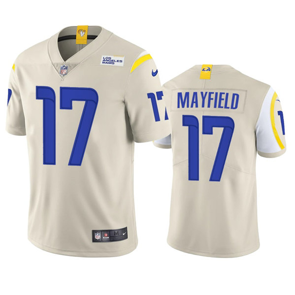 Personalized Men’s Los Angeles Rams #17 Baker Mayfield Bone Untouchable Limited Stitched Football Jersey
