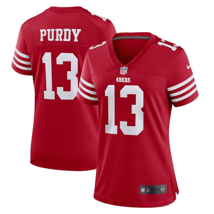 Personalized Women’s San Francisco 49ers #13 Brock Purdy Red Stitched Game Jersey(Run Small)