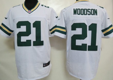 Personalized Men’s Green Bay Packers #21 Charles Woodson White Elite Jersey