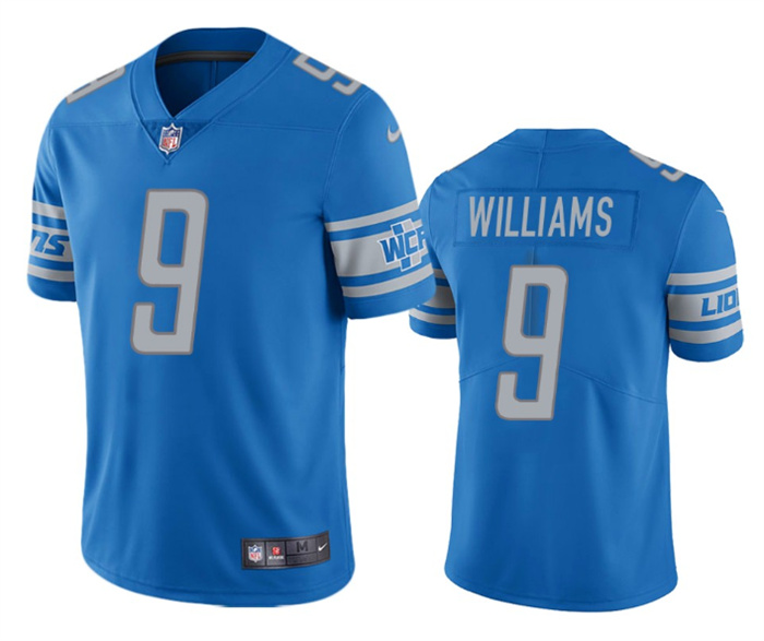 Personalized Men’s Detroit Lions #9 Jameson Williams Blue Untouchable Limited Stitched Jersey