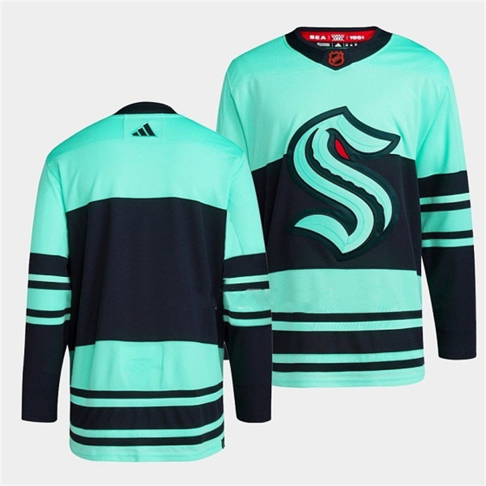 Personalized Men’s Seattle Kraken Blank Ice Blue 2022-23 Reverse Retro Stitched Jersey