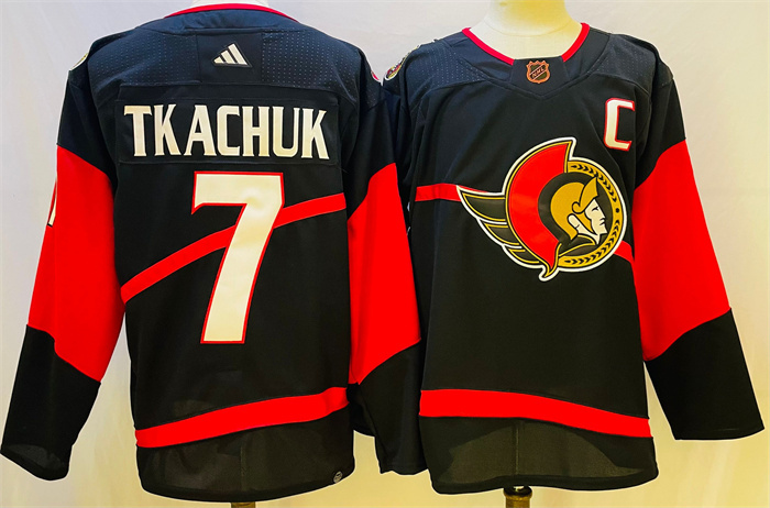 Personalized Men’s Ottawa Senators #7 Brady Tkachuk Black Stitched Jersey