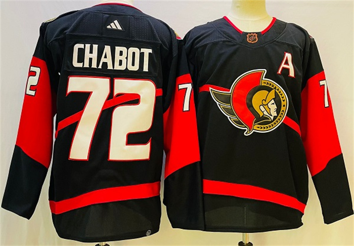 Personalized Men’s Ottawa Senators #72 Thomas Chabot Black Stitched Jersey