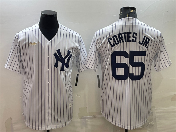 Personalized Men’s New York Yankees #65 Nestor Cortes Jr. White Cool Base Stitched Jersey
