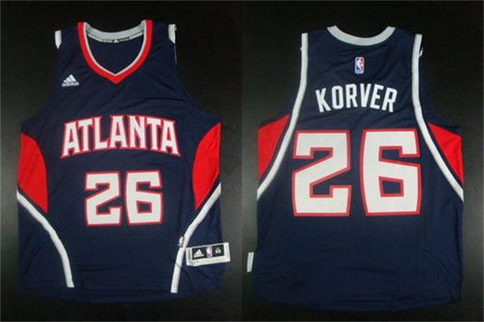 Personalized Men’s Atlanta Hawks #26 Kyle Korver Navy Stitched Basketball Jersey