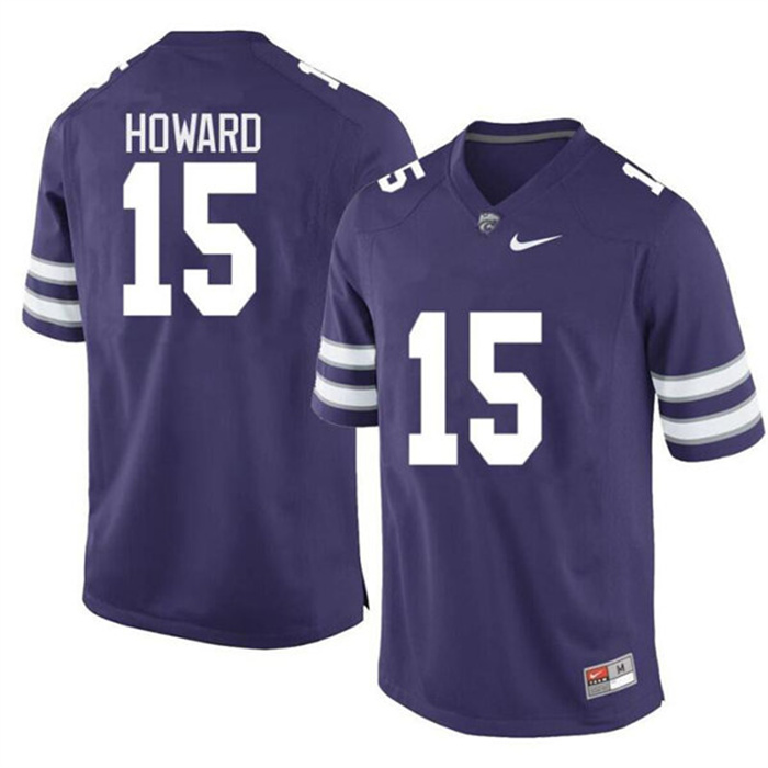 Personalized Men’s Kansas State Wildcats #15 Will Howard Purple Stitched Jersey