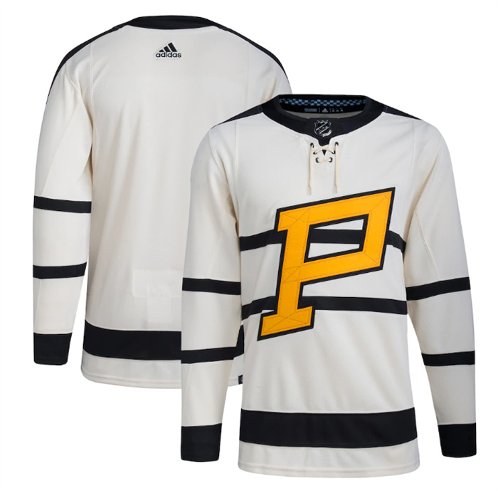 Personalized Men’s Pittsburgh Penguins Blank Cream 2023 Winter Classic Stitched Jersey