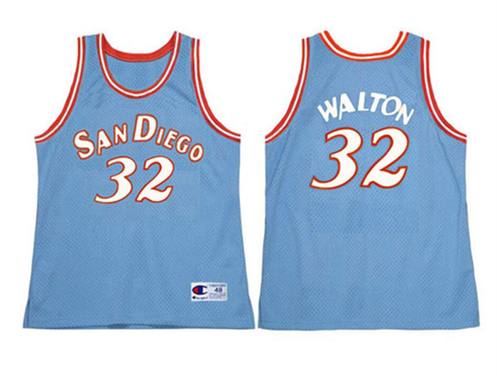 Personalized Men’s San Diego Clippers#32 Bill Walton 1983 Blue Stitched Jersey