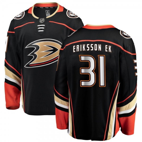 Personalized Men’s Olle Eriksson Ek #31 Anaheim Ducks Jersey Black