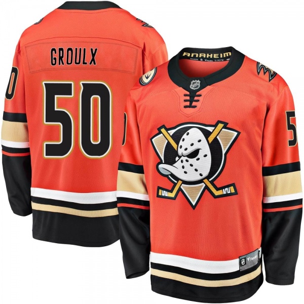 Personalized Men’s Benoit-Olivier Groulx Anaheim Ducks Breakaway Alternate Jersey Orange