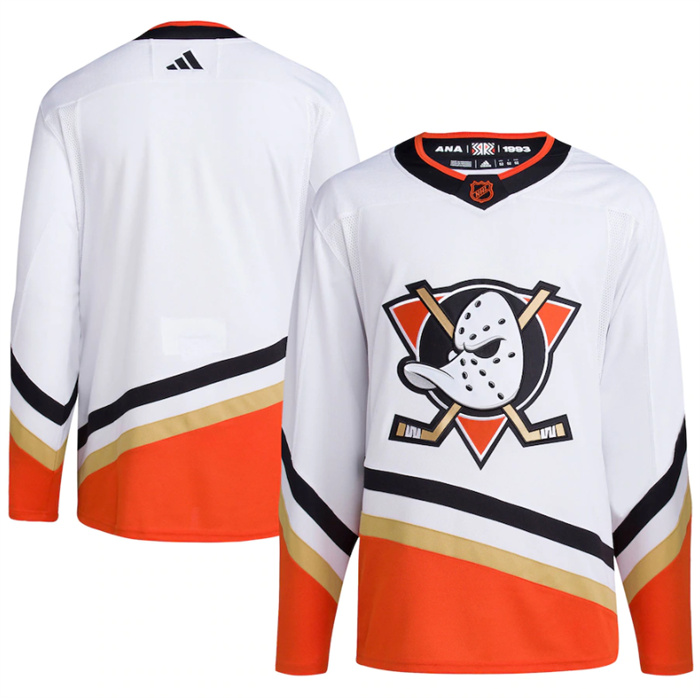 Personalized Men’s Anaheim Ducks Blank White 2022-23 Reverse Retro Stitched Jersey