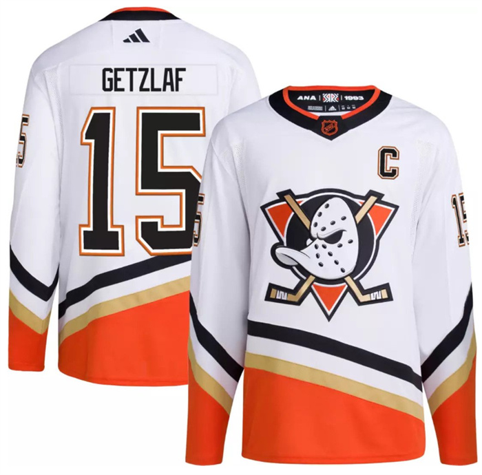 Personalized Men’s Anaheim Ducks #15 Ryan Getzlaf White 2022-23 Reverse Retro Stitched Jersey