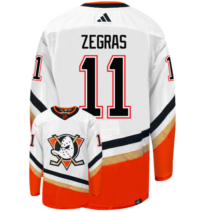 Personalized Men’s Anaheim Ducks #11 Trevor Zegras White 2022-23 Reverse Retro Stitched Jersey