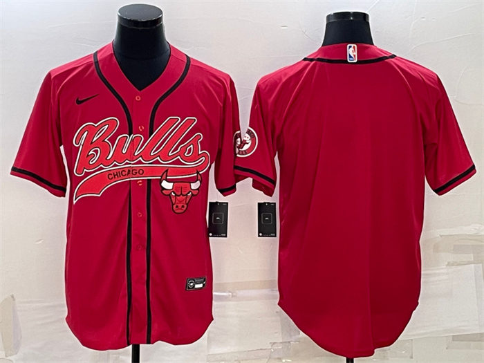 Personalized Men’s Chicago Bulls Blank Red Cool Base Stitched Baseball Jersey