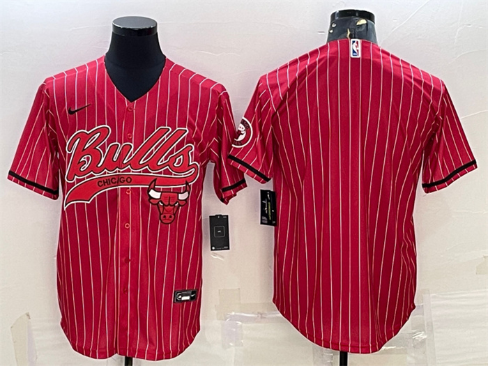 Personalized Men’s Chicago Bulls Blank Red Cool Base Stitched Baseball JerseyS