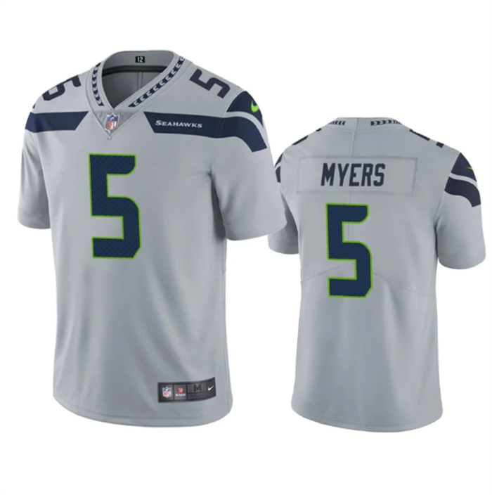 Personalized Men’s Seattle Seahawks #5 Jason Myers Grey Untouchable Limited Stitched Jersey