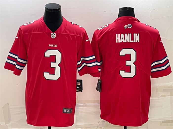 Personalized Men’s Buffalo Bills #3 Damar Hamlin Red Untouchable Limited Stitched Jersey