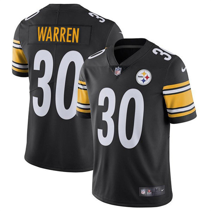 Personalized Men’s Pittsburgh Steelers #30 Jaylen Warren Black Untouchable Limited Stitched Jersey