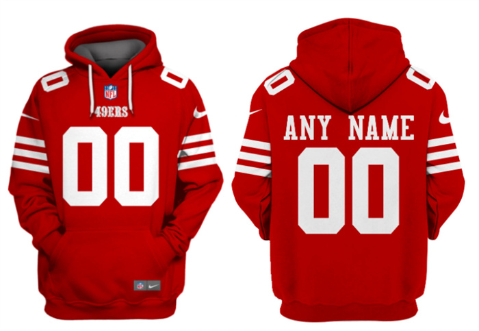 Personalized Men’s San Francisco 49ers Active Player Red Alternate Pullover Hoodie