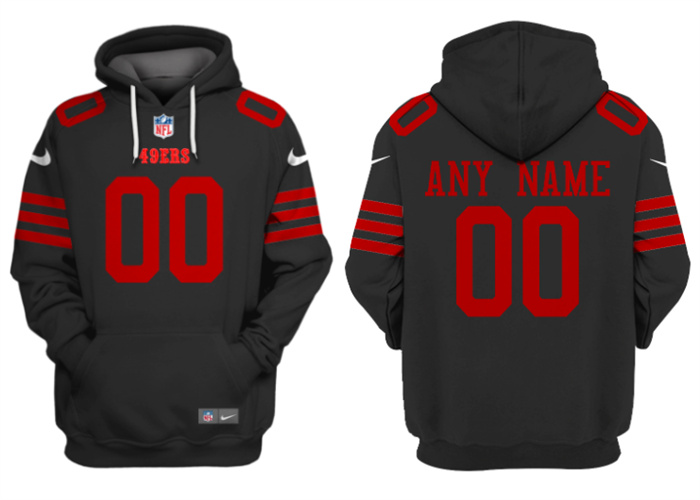 Personalized Men’s San Francisco 49ers Active Player Black Alternate Pullover Hoodie