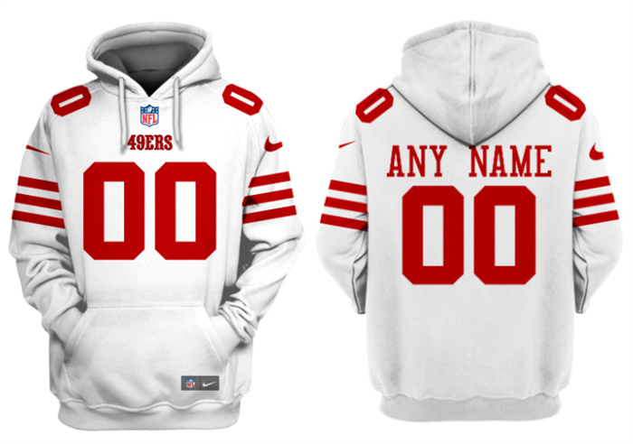 Personalized Men’s San Francisco 49ers Active Player White Alternate Pullover Hoodie