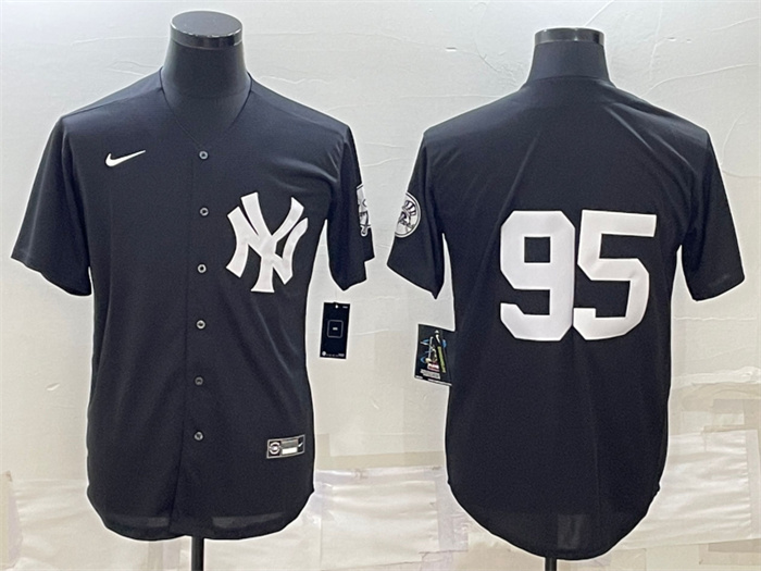 Personalized Men’s New York Yankees #95 Oswaldo Cabrera Black Stitched Jersey