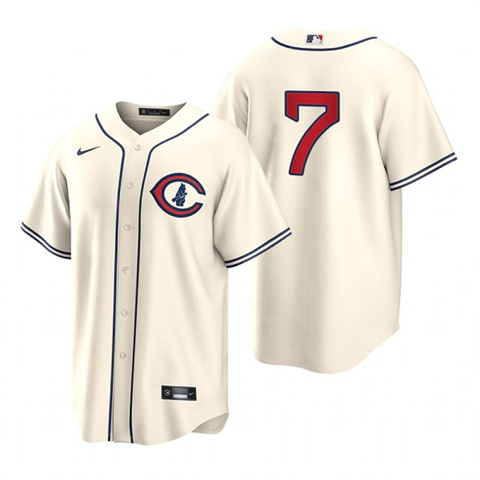 Personalized Men’s Chicago Cubs #7 Yan Gomes 2022 Cream Field Of Dreams Cool Base Stitched Baseball Jersey