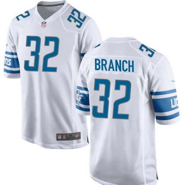 Personalized Men’s Detroit Lions #32 Brian Branch Game Whtie Jersey
