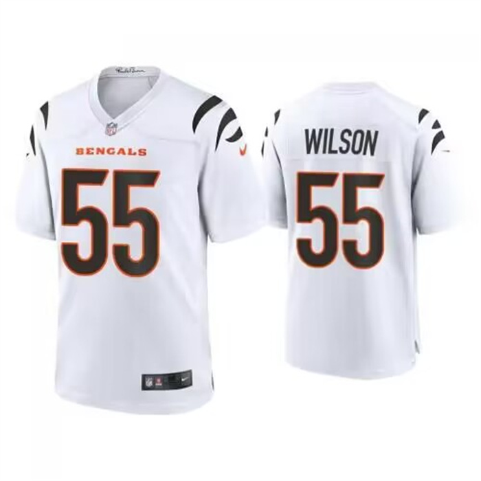 Personalized Men’s Cincinnati Bengals #55 Logan Wilson White Stitched Game Jersey