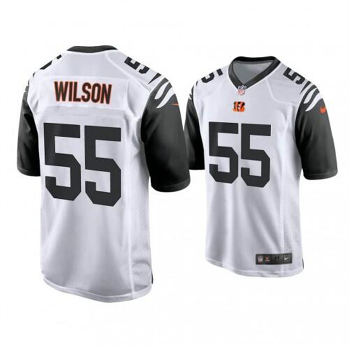 Personalized Men’s Cincinnati Bengals #55 Logan Wilson White Color Rush Stitched Game Jersey