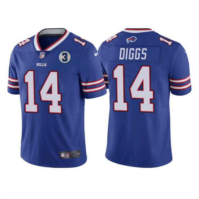 Personalized Men’s Buffalo Bills #14 Stefon Diggs Blue With NO.3 Patch Untouchable Limited Stitched NFL Jersey