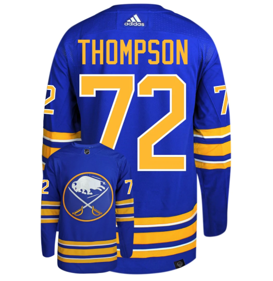 Personalized Men’s Buffalo Sabres #72 Tage Thompson Blue Stitched Jersey