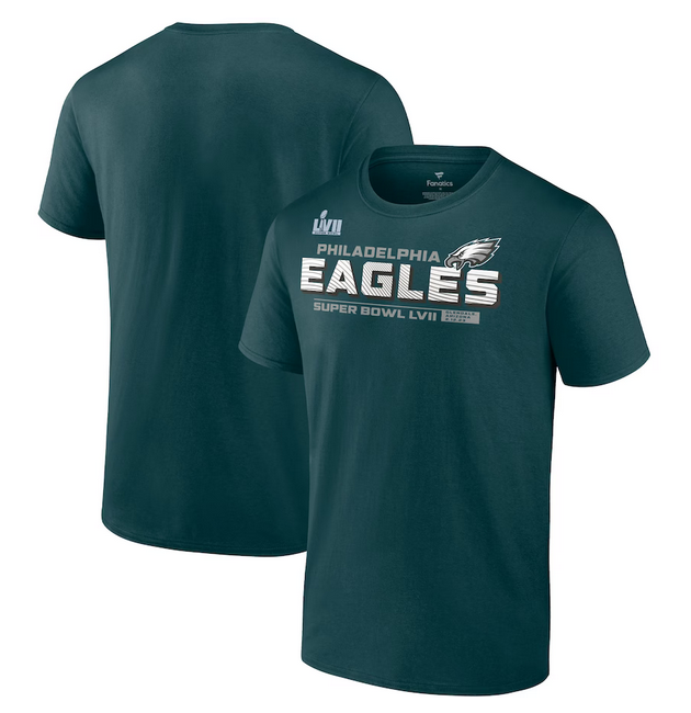 Personalized Men’s Philadelphia Eagles Midnight Green Super Bowl LVII Vivid Striations T-Shirt