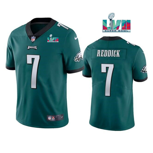 Personalized Men’s Philadelphia Eagles #7 Haason Reddick Green Super Bowl LVII Patch Untouchable Limited Stitched Jersey