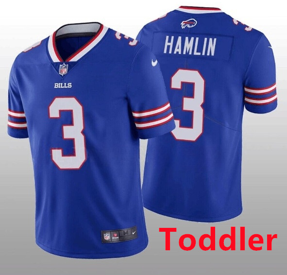 Personalized Toddlers Buffalo Bills #3 Damar Hamlin Blue Untouchable Limited Stitched Jersey