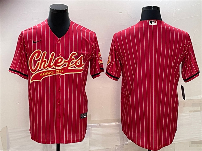 Personalized Men’s Kansas City Chiefs Blank Red With Patch Cool Base Stitched Baseball Jersey