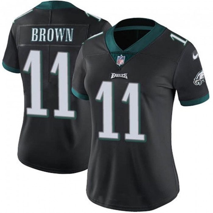 Personalized Women’s Philadelphia Eagles #11 A.J. Brown Black Untouchable Limited Stitched Football Jersey(Run Small)
