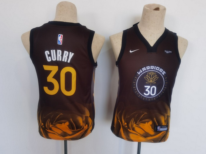 Personalized Youth Golden State Warriors #30 Stephen Curry 2022 2023 Black City Edition Stitched Basketball Jersey