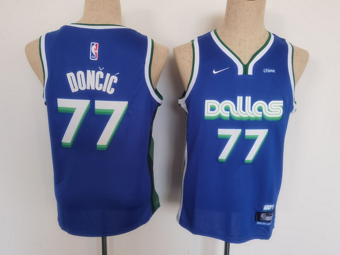 Personalized Youth Dallas Mavericks #77 Luka Doncic Blue Stitched Basketball Jersey