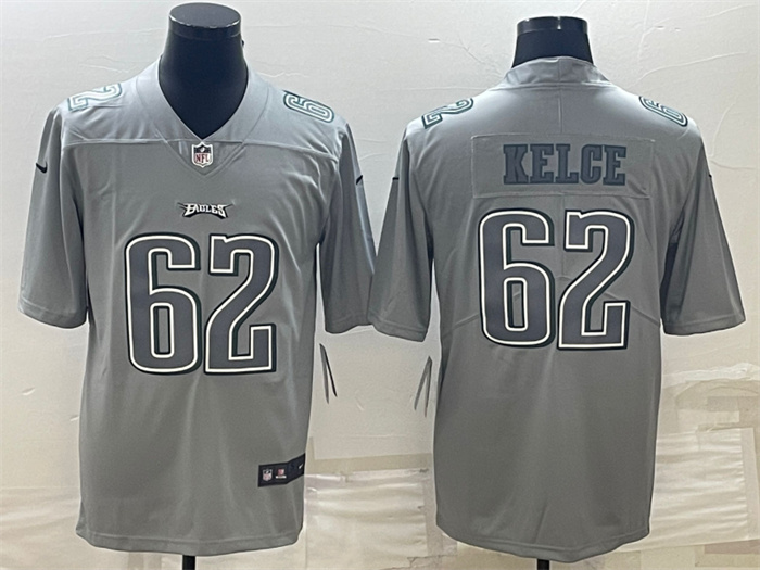 Personalized Men’s Philadelphia Eagles #62 Jason Kelce Gray Atmosphere Fashion Stitched Jersey