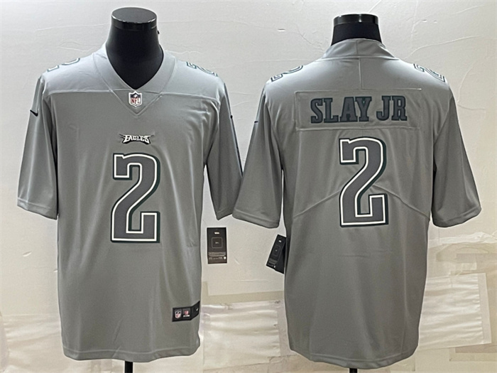 Personalized Men’s Philadelphia Eagles #2 Darius Slay JR Gray Atmosphere Fashion Stitched Jersey