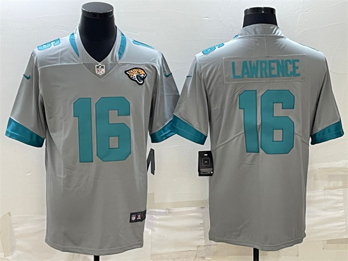 Personalized Men’s Jacksonville Jaguars #16 Trevor Lawrence Silver Stitched Jersey
